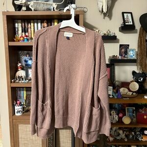 Brown Universal Thread Knit Cardigan Sweater